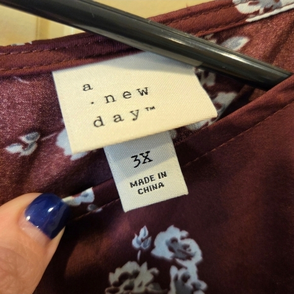 Burgundy Floral Midi Dress Size 3X New  Formal Chic Modern Boho - Picture 4 of 10